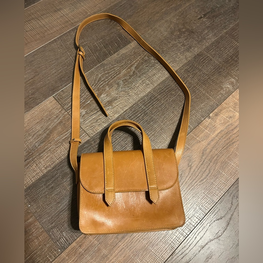 ABLE Isabel Heritage Crossbody bag, top-grain pull-up leather.